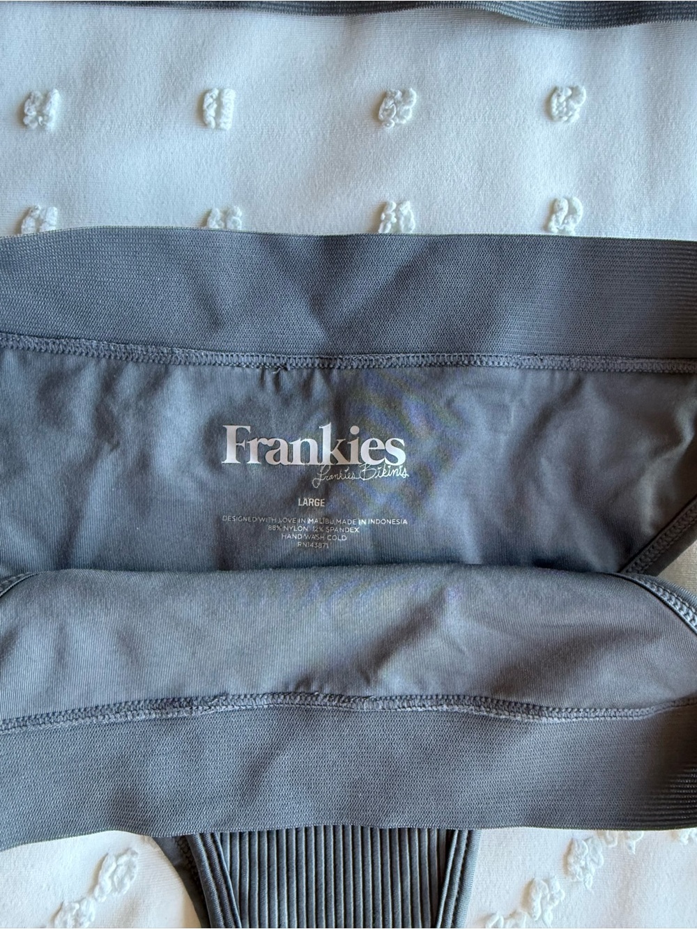 Frankie's Bikinis Charcoal Ribbed Scoop Bikini Set - Picture 4 of 6